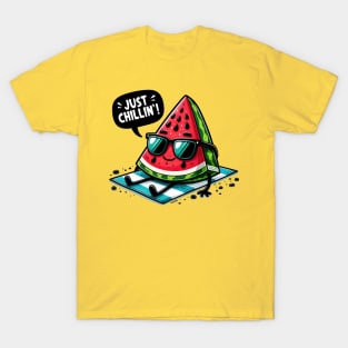 Kawaii Watermelon Beach Chill Sun-Soaked Fun T-Shirt